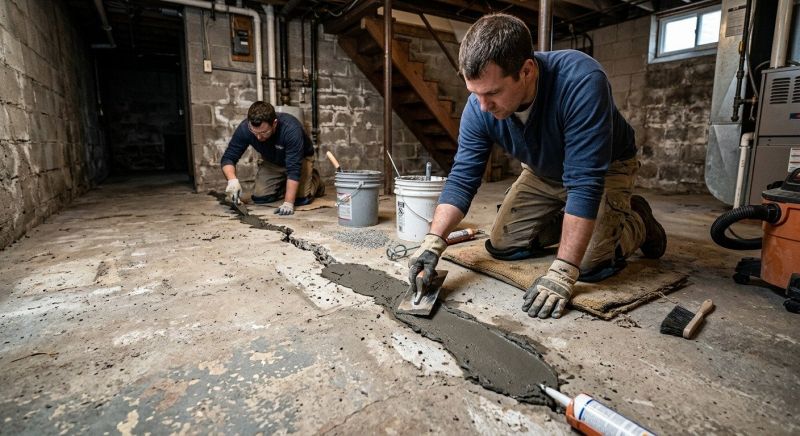 Cracked Basement Floor Repair in Prosper, TX